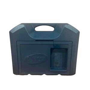 Vintage 90s K’Nex plastic storage bin holder container Case Blue Handle 17x14x5”